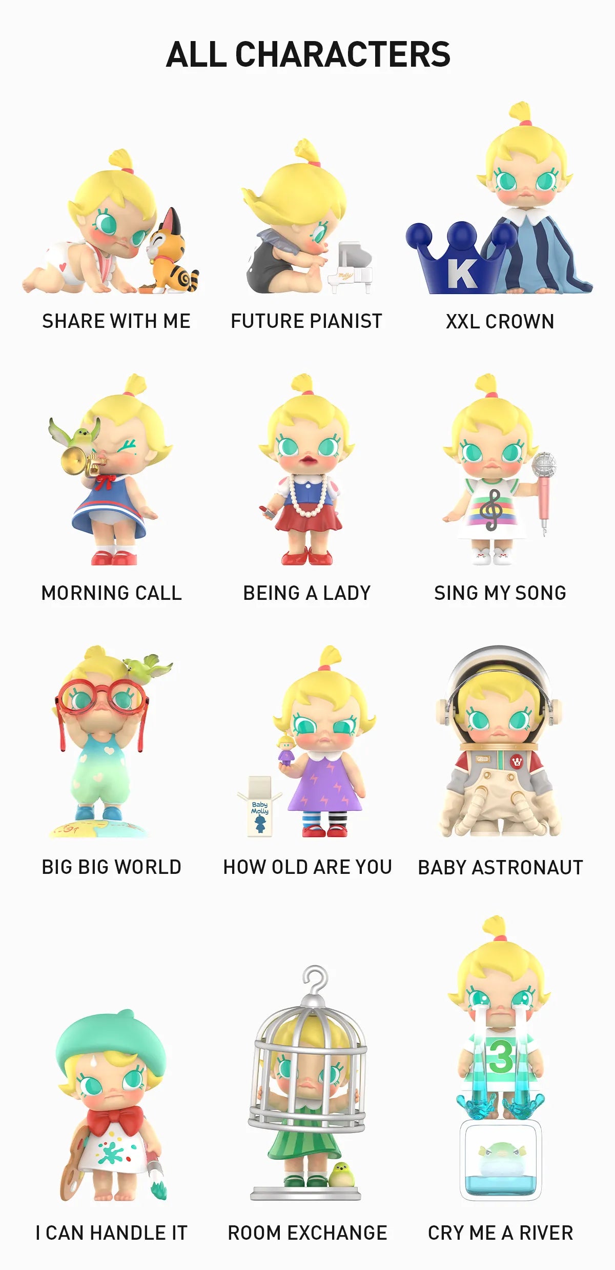 POPMART Baby Molly When I was Three Series Figures