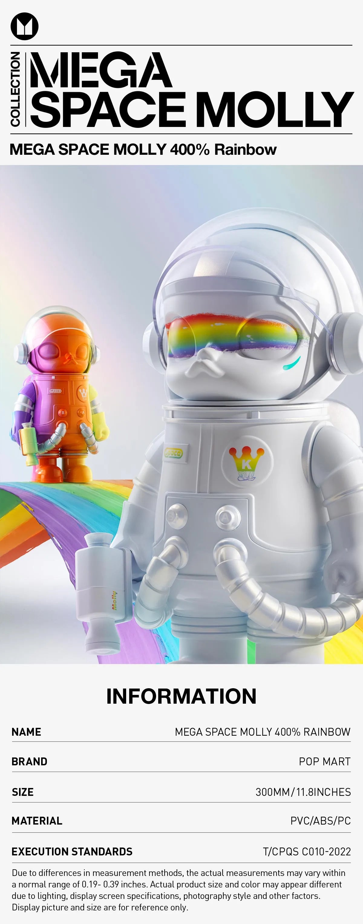 POPMART MEGA SPACE MOLLY 400% Rainbow