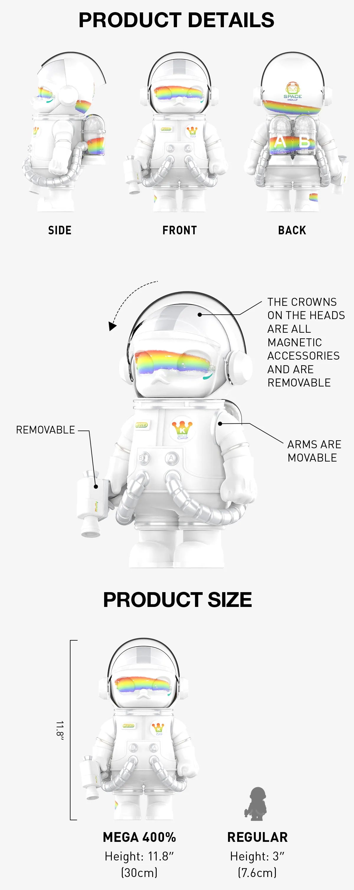 POPMART MEGA SPACE MOLLY 400% Rainbow