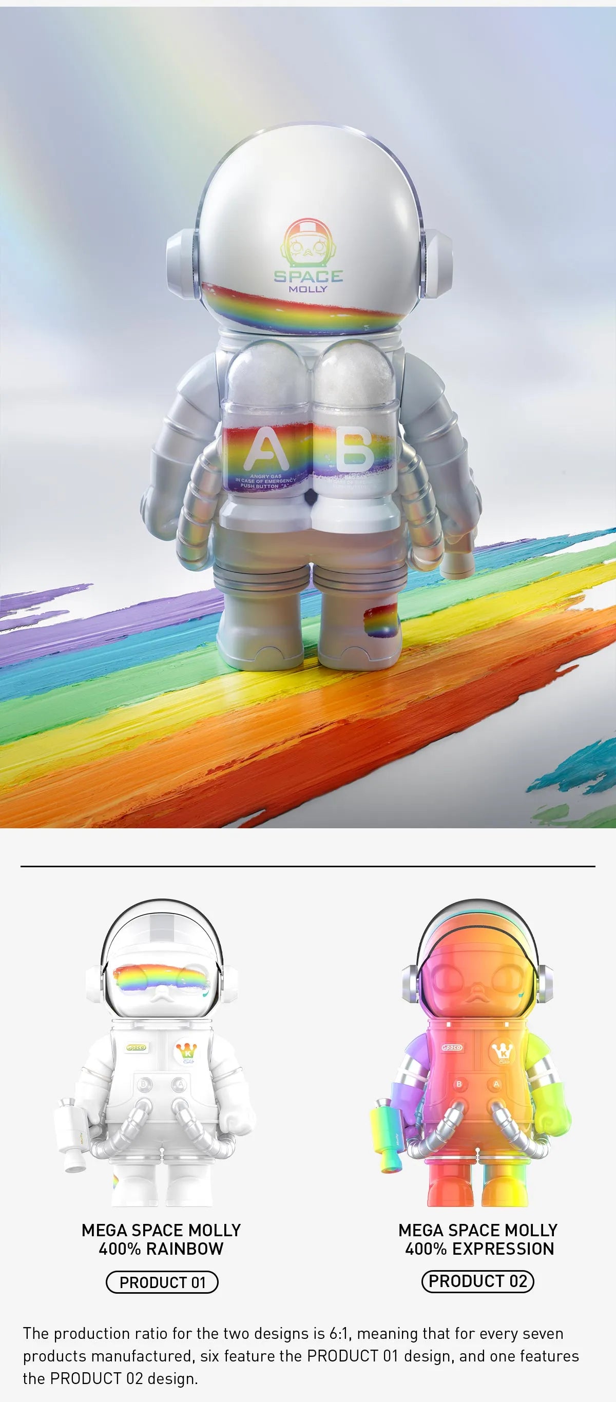 POPMART MEGA SPACE MOLLY 400% Rainbow