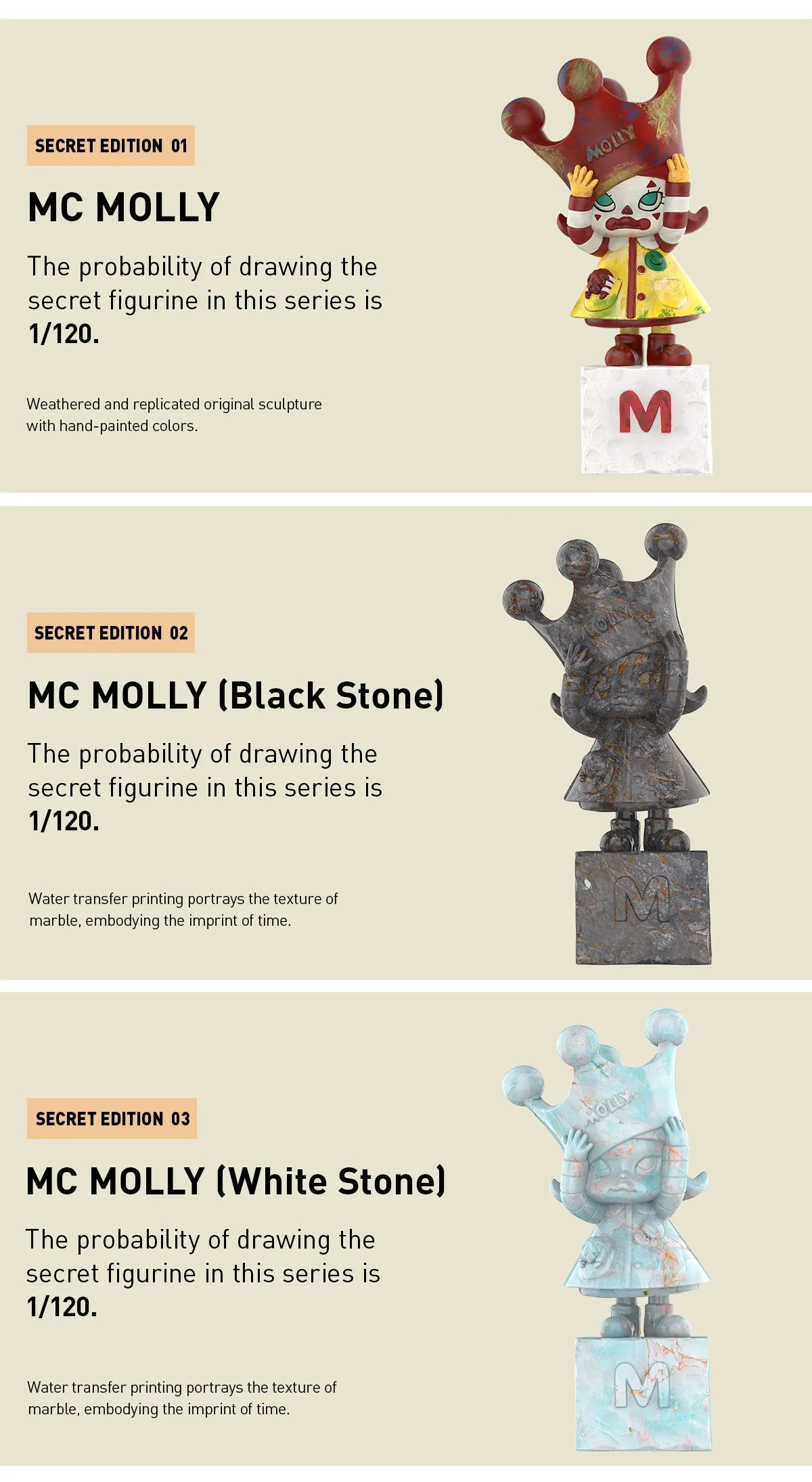 POPMART MOLLY Anniversary Statues Classical Retro 2 Series Figures