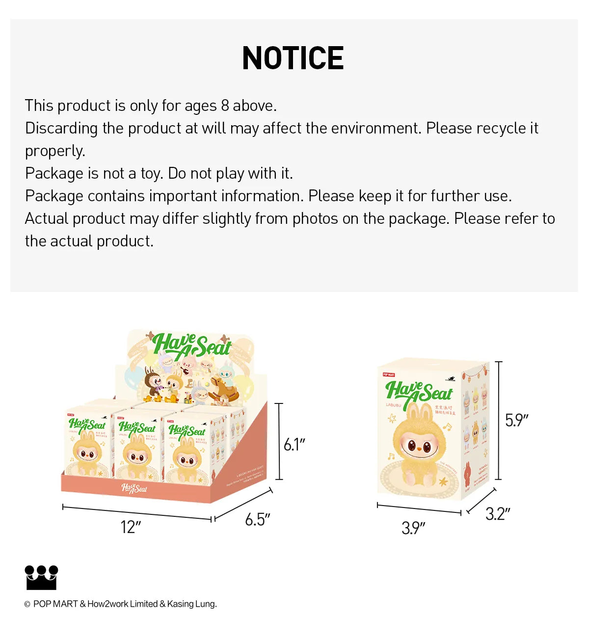 POPMART Vinyl Plush -THE MONSTERS - Have a Seat