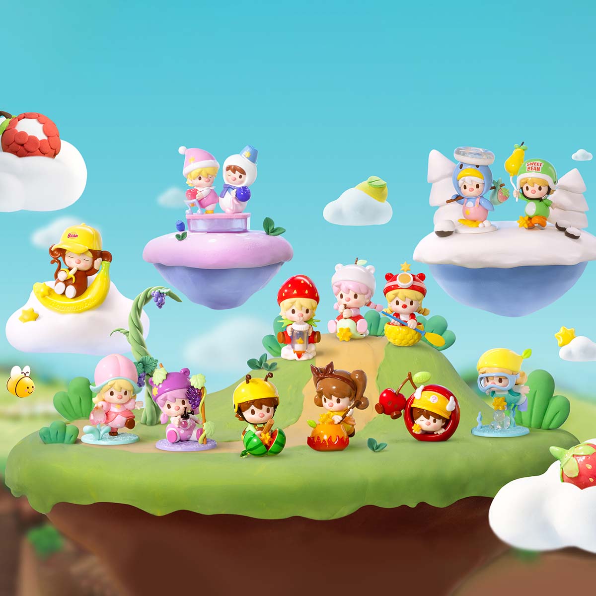 POPMART Sweet Bean Fruit World Adventure Series Figures