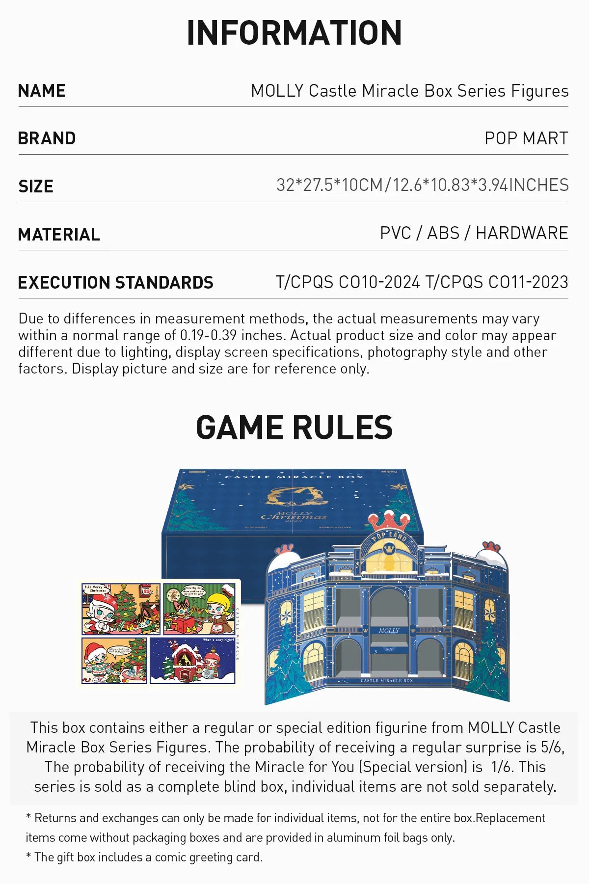 POPMART MOLLY Castle Miracle Box Series Figures whole set