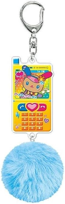 SANRIO JP Fur-trimmed acrylic keychain - Usahana (Blue)
