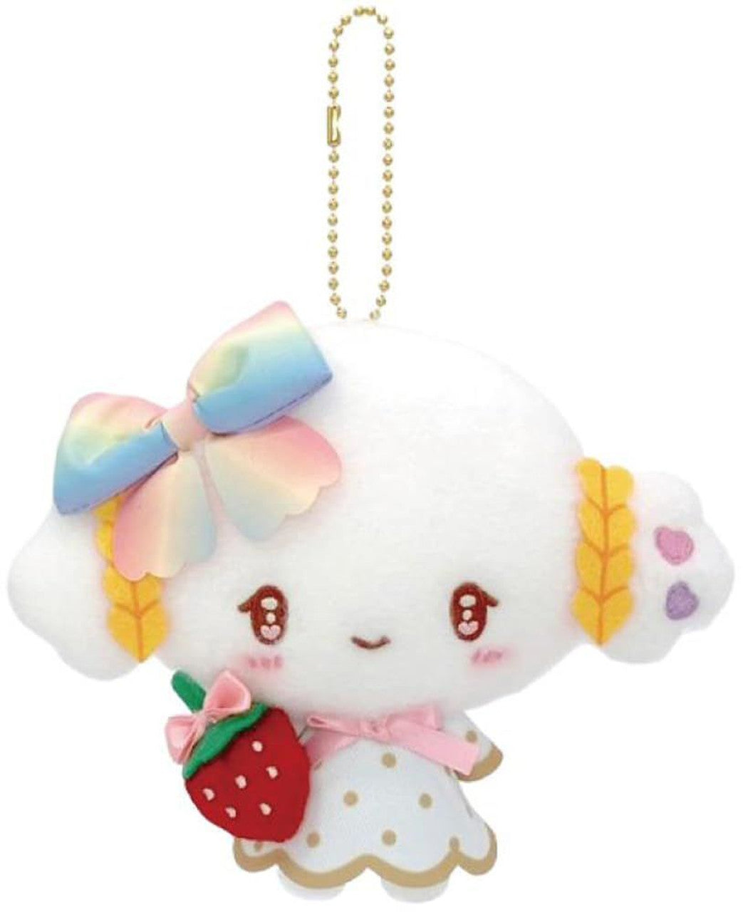 Japan Sanrio Mascot Holder - Cogimyun : 50th Anniversary Strawberry Newspaper