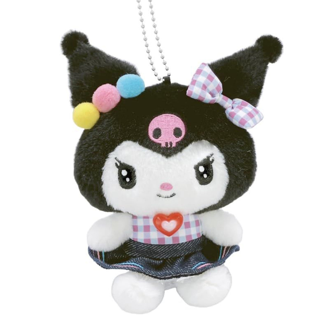 Japan Sanrio Mascot Holder - Kuromi : Gingham Denim