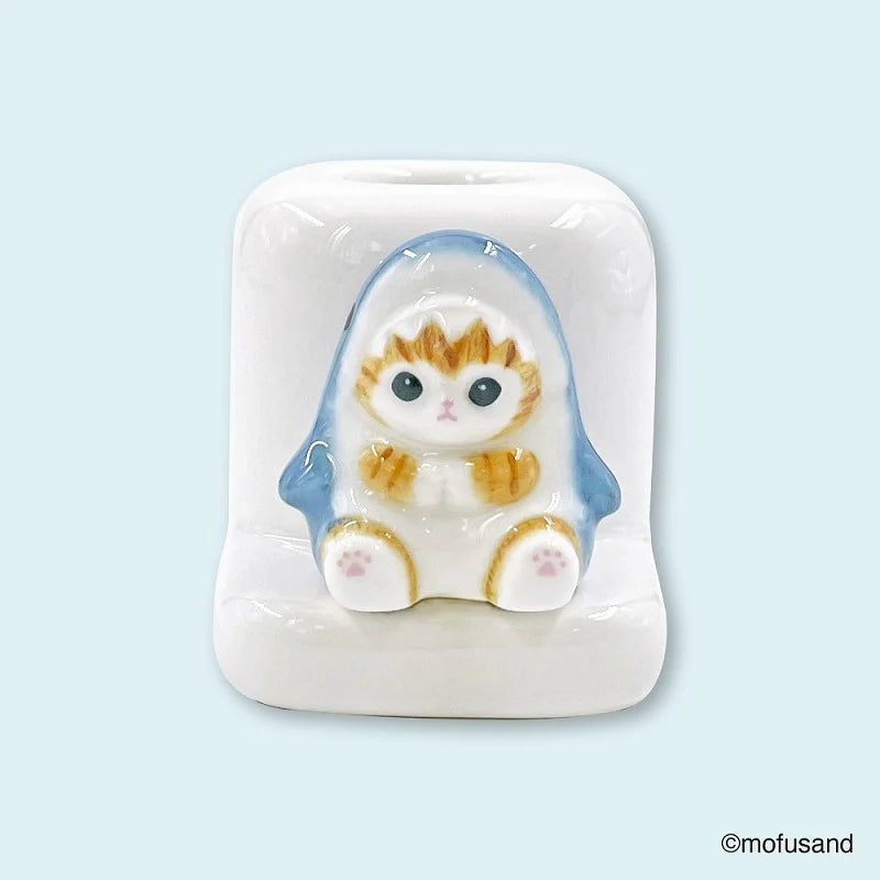 MOFUSAND Toothbrush Stand with Figure - Cat : Shark Nyan