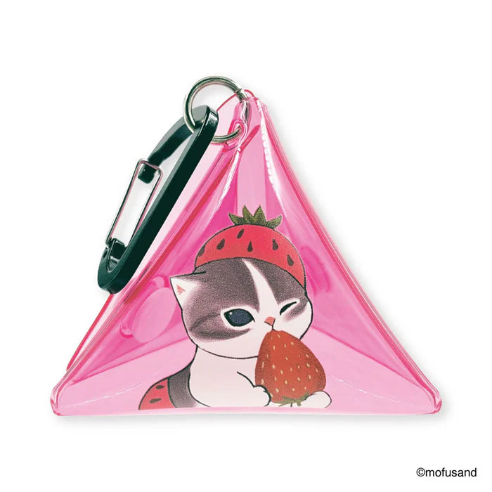 Mofusand Clear triangle pouch (Strawberry nyan)