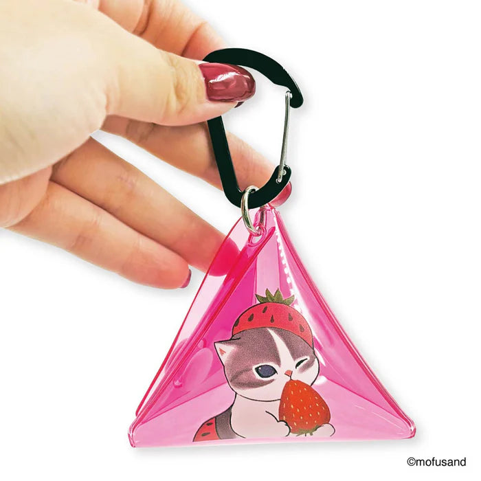 Mofusand Clear triangle pouch (Strawberry nyan)