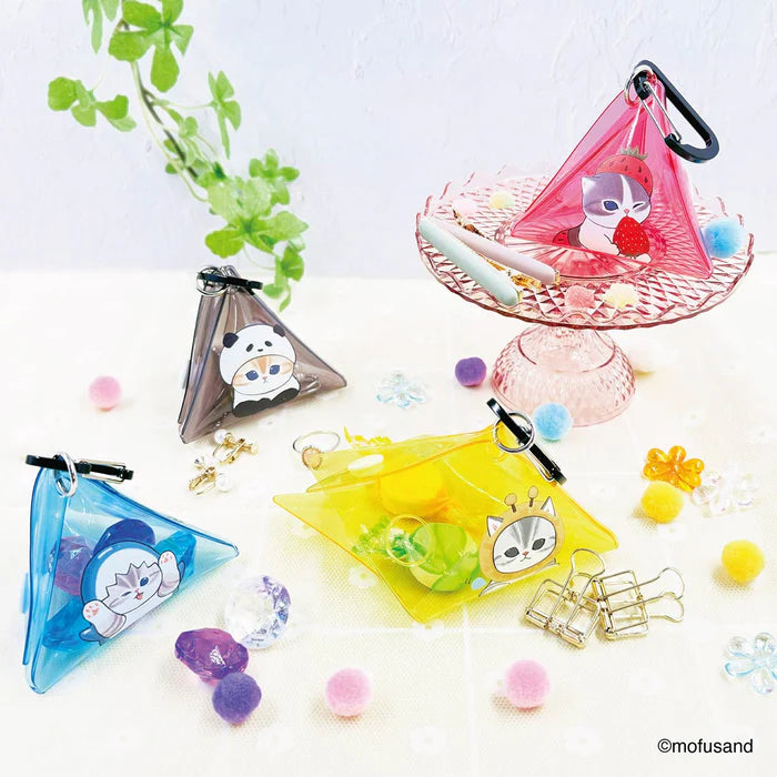 Mofusand Clear triangle pouch (Strawberry nyan)