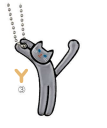 Decole/ cat initial key ring/ Letter: Y