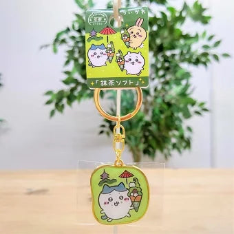 Chiikawa JP Die-Cut Keychain (Matcha Soft Serve, Hachiware)