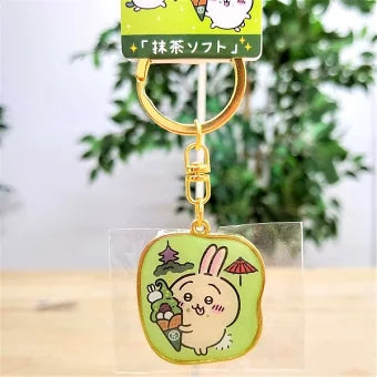 Chiikawa JP Die-Cut Keychain (Matcha Soft Serve, Usagi)
