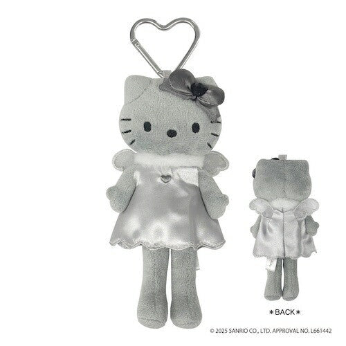 SANRIO JP Style Up Hello Kitty-Black Angel Grey In Grey Dress Mascot
