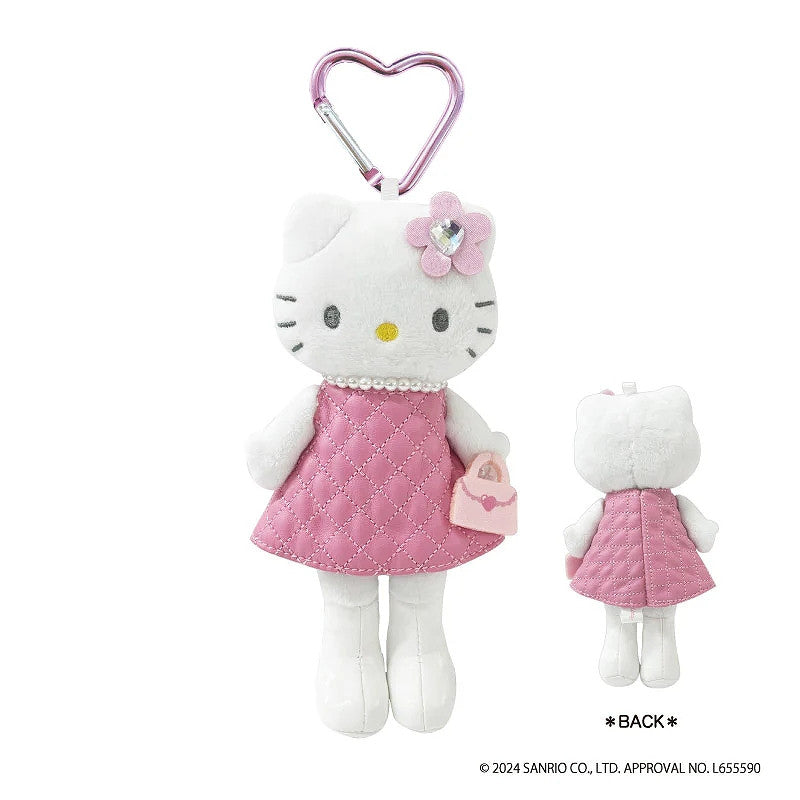 SANRIO Plush Keychain Hello Kitty Pink Quilt Ver. Sanrio Style Up Mascot