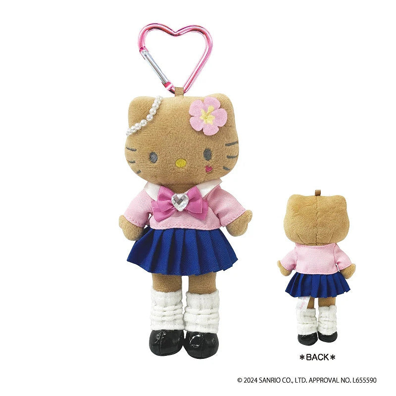 SANRIO Plush Keychain Hello Kitty Tanned KoGal Ver. Sanrio Style Up Mascot