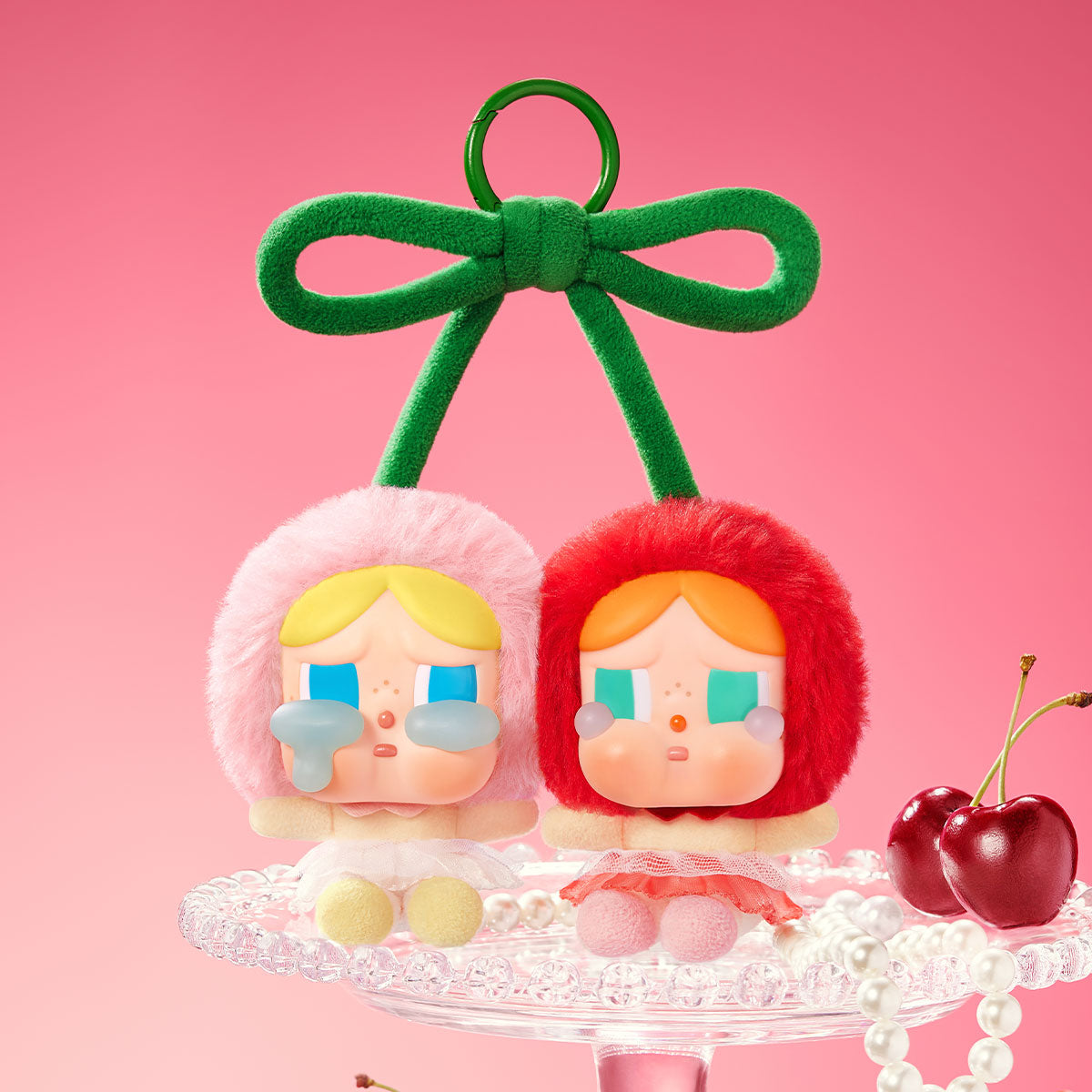 POPMART CRYBABY Crying For Love Series-Vinyl Plush Hanging Card (Love You Cherry Much)