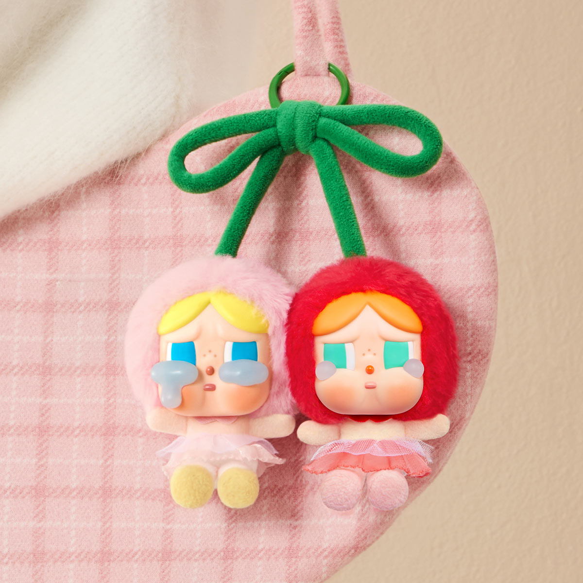 POPMART CRYBABY Crying For Love Series-Vinyl Plush Hanging Card (Love You Cherry Much)