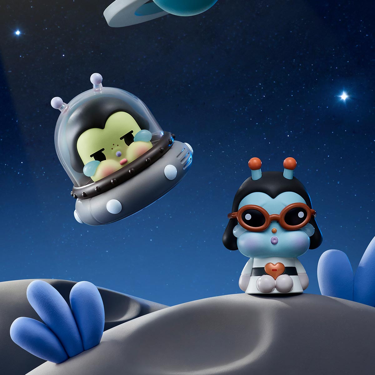 POPMART CRYBABY CRYING TO THE MOON-SITTING SERIES FIGURES