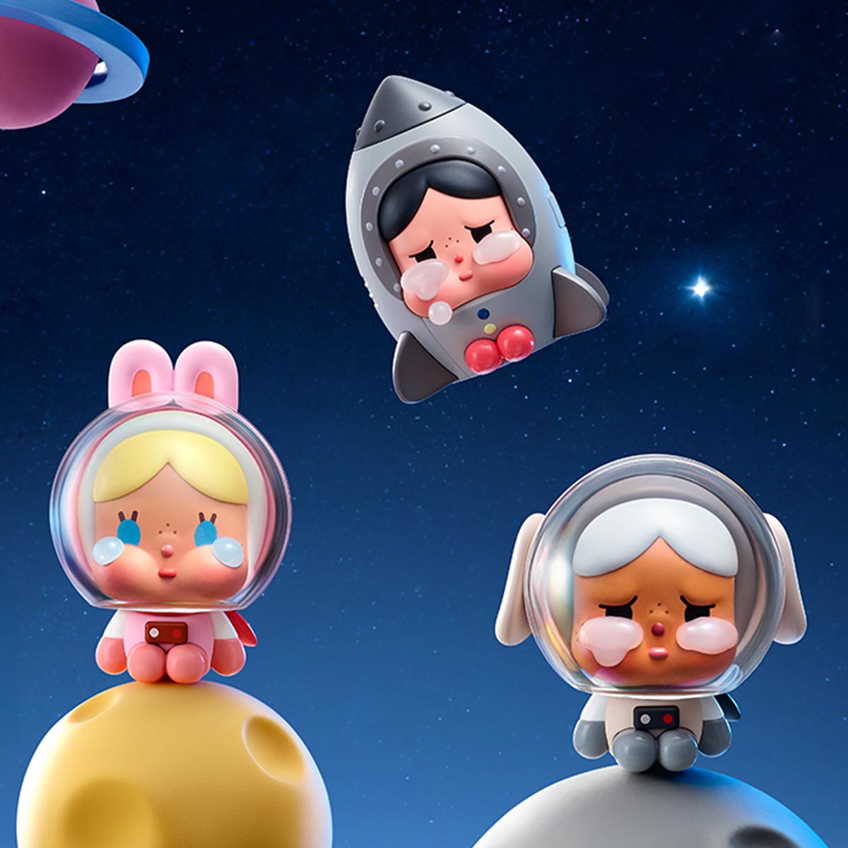 POPMART CRYBABY CRYING TO THE MOON-SITTING SERIES FIGURES