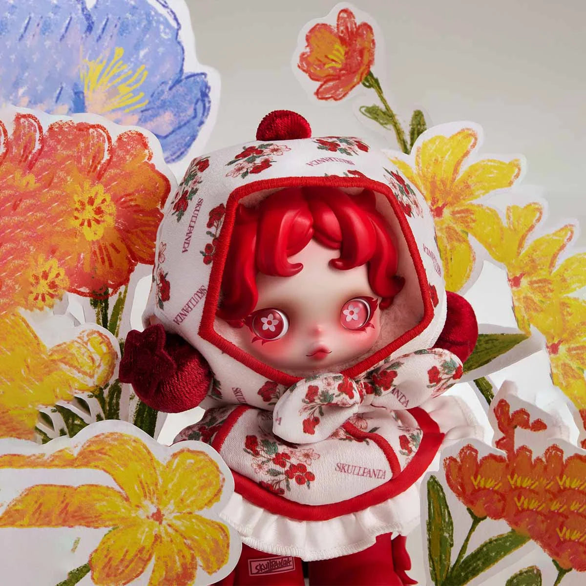 POP MART SKULLPANDA Amid Flowers Plush Doll Pendant