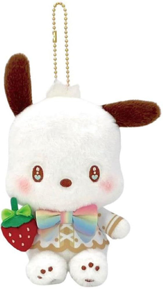 Japan Sanrio Mascot Holder - Pochacco : 50th Anniversary Strawberry Newspaper