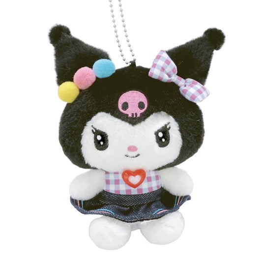 Japan Sanrio Mascot Holder - Kuromi : Gingham Denim