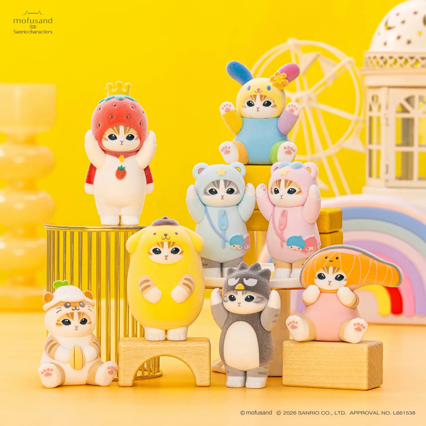 Mofusand x Sanrio Characters Fluffy Flock Figure Collection Vol. 3 (8 types in total)