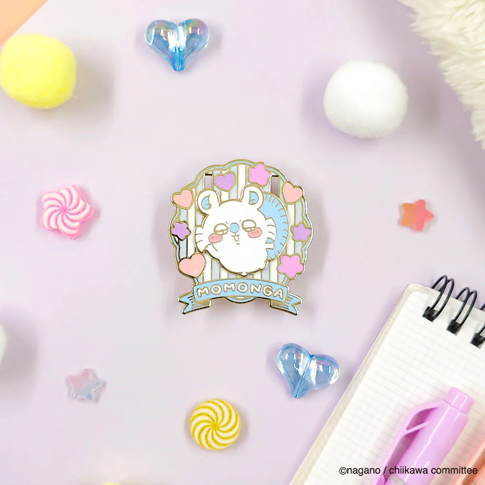 Chiikawa Large Gimmick Pin Badge (Momonga)
