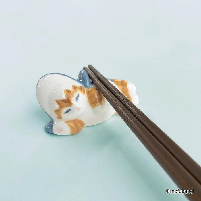 MOFUSAND Porcelain Chopstick Rest - Cat : Shark Nyan Asleep