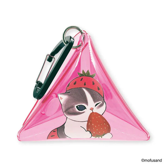 Mofusand Clear triangle pouch (Strawberry nyan)