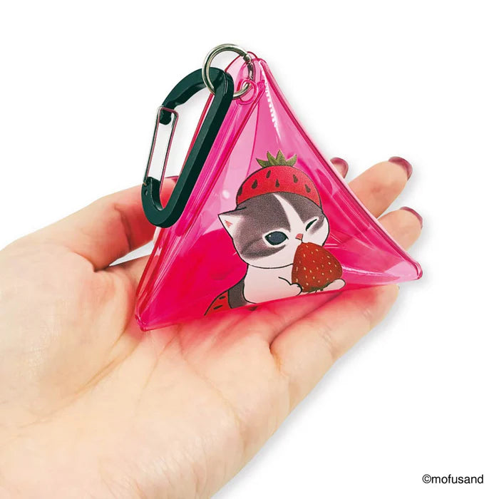 Mofusand Clear triangle pouch (Strawberry nyan)