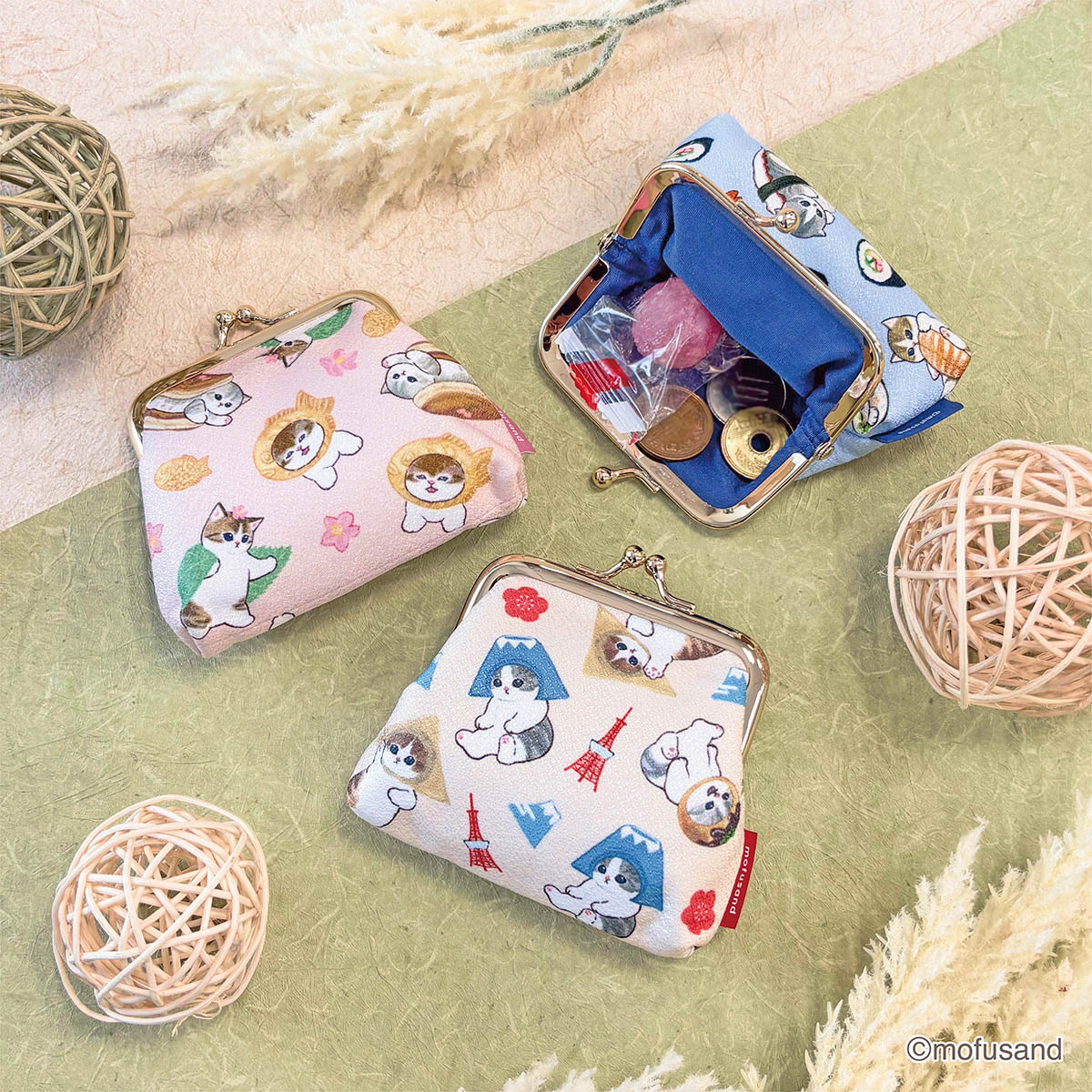 Mofusand JP Clasp Mini Pouch Chirimen-Local