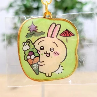 Chiikawa JP Die-Cut Keychain (Matcha Soft Serve, Usagi)