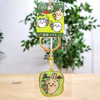 Chiikawa JP Die-Cut Keychain (Matcha Soft Serve, Usagi)