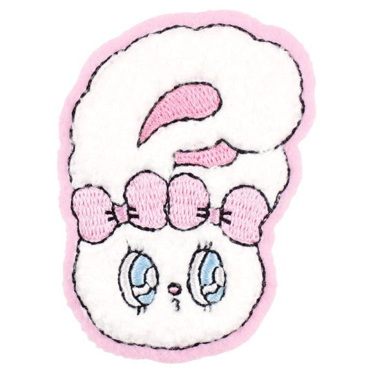 Esther Bunny Versatile Iron-On and Sticker Patch - Face White