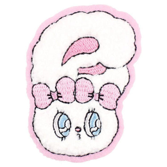 Esther Bunny Versatile Iron-On and Sticker Patch - Face White