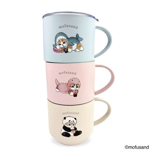 mofusand JP Stackable Stainless Steel Mug with Lid (Kaiju Nyan)