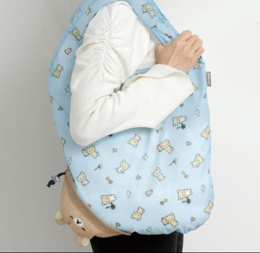 Rilakkuma Eco Shopping Bag With Pocket - Korilakkuma : Pink