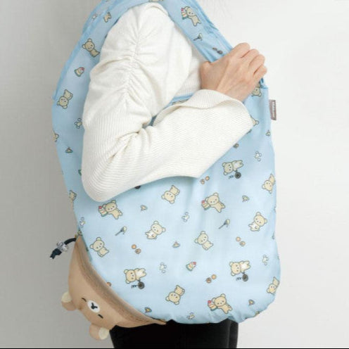 Rilakkuma Eco Shopping Bag With Pocket - Rilakkuma : Blue