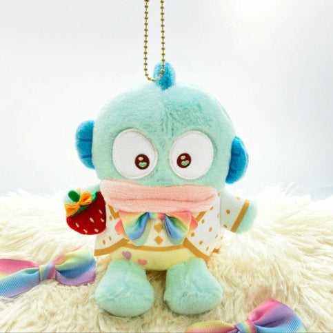 Japan Sanrio Mascot Holder - Hangyodon : 50th Anniversary Strawberry Newspaper