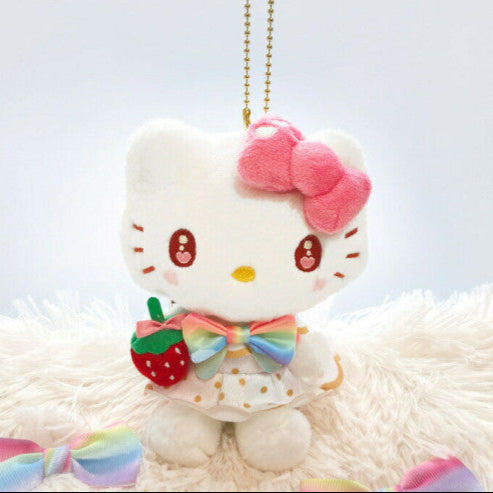 Japan Sanrio Mascot Holder - Hello Kitty : 50th Anniversary Strawberry Newspaper