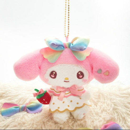 Japan Sanrio Mascot Holder - My Melody : 50th Anniversary Strawberry Newspaper