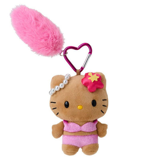 SANRIO JP Mascot Keychain with Tail - Hello Kitty : Gogo Gal Collection Tan