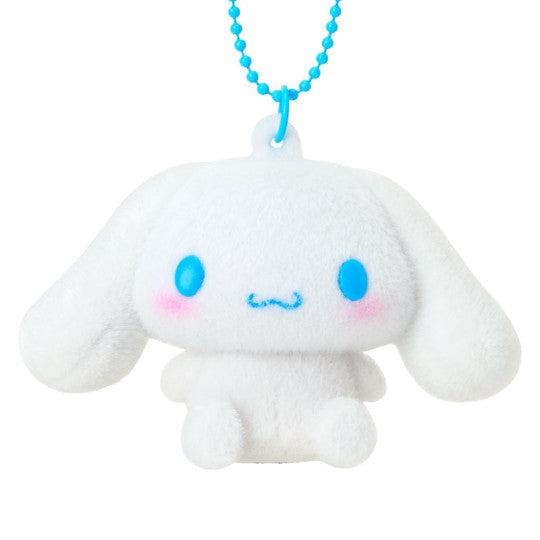 Sanrio JP Original Flocked Figure Mascot Keychain - Cinnamoroll