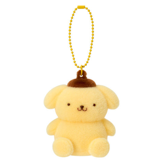 Sanrio JP Original Flocked Figure Mascot Keychain - Pompompurin