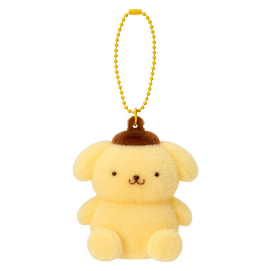 Sanrio JP Original Flocked Figure Mascot Keychain - Pompompurin