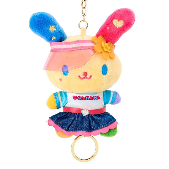 Sanrio JP Plush Mascot Retractable Reel Keychain - Usahana : Sporty