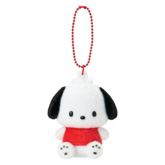 Sanrio JP Original Flocked Figure Mascot Keychain - Pochacco